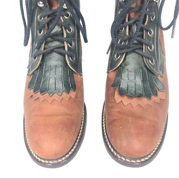 Kiltie Women’s Leather Riding Boots Lace-Up Brown - Picture 5 of 10